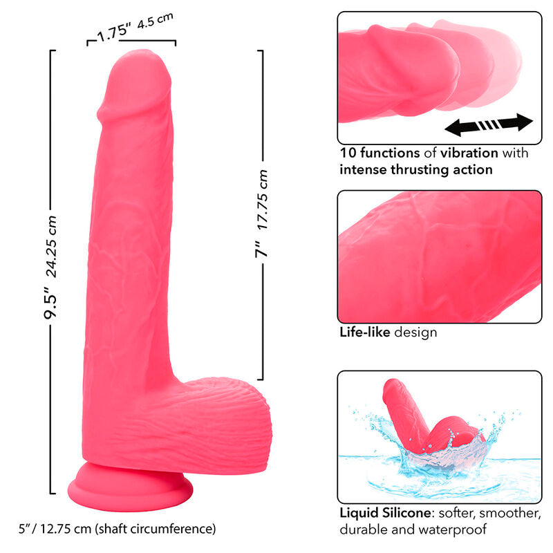 Gode Vibrant Studs Réaliste 10 Vibrations Rose - CalExotics