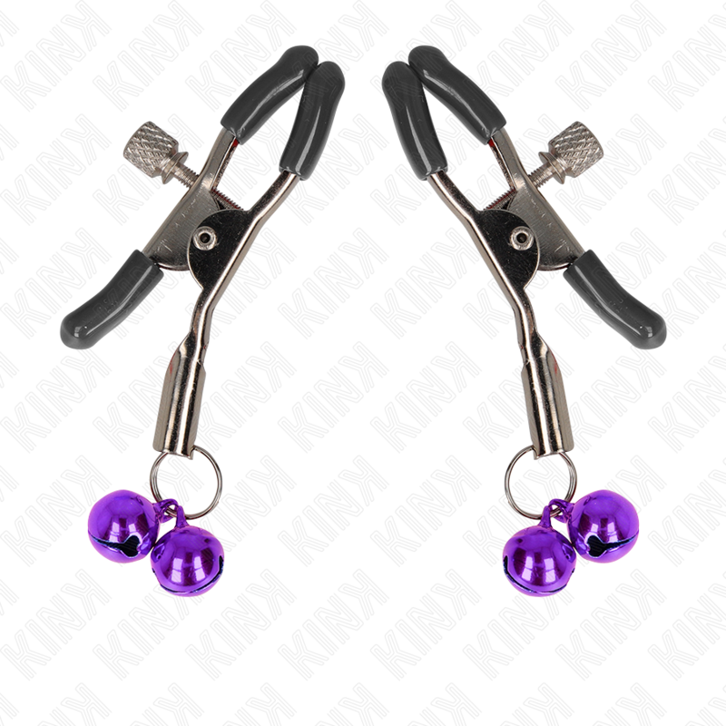 KINK – Pinces à tétons réglables avec clochette violette