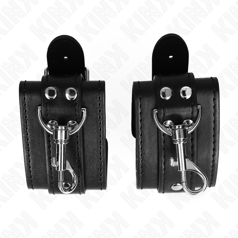 Menottes Cuir Verrouillables Dungeon Noir Ajustables - KINK - KINK WRIST RESTRAINT