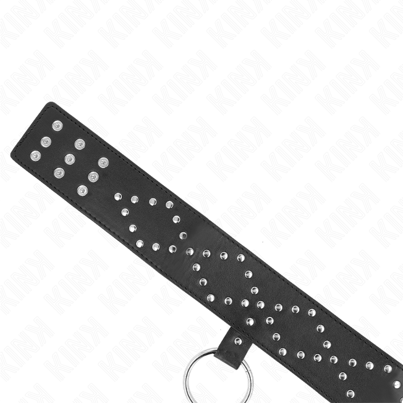 Collier BDSM avec Laisse Clous Argentés 65cm Réglable - KINK - KINK COLLAR & GAG