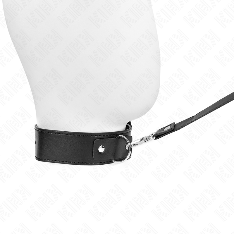 Collier BDSM avec Laisse 116 cm Noir Ajustable - KINK - KINK COLLAR & GAG