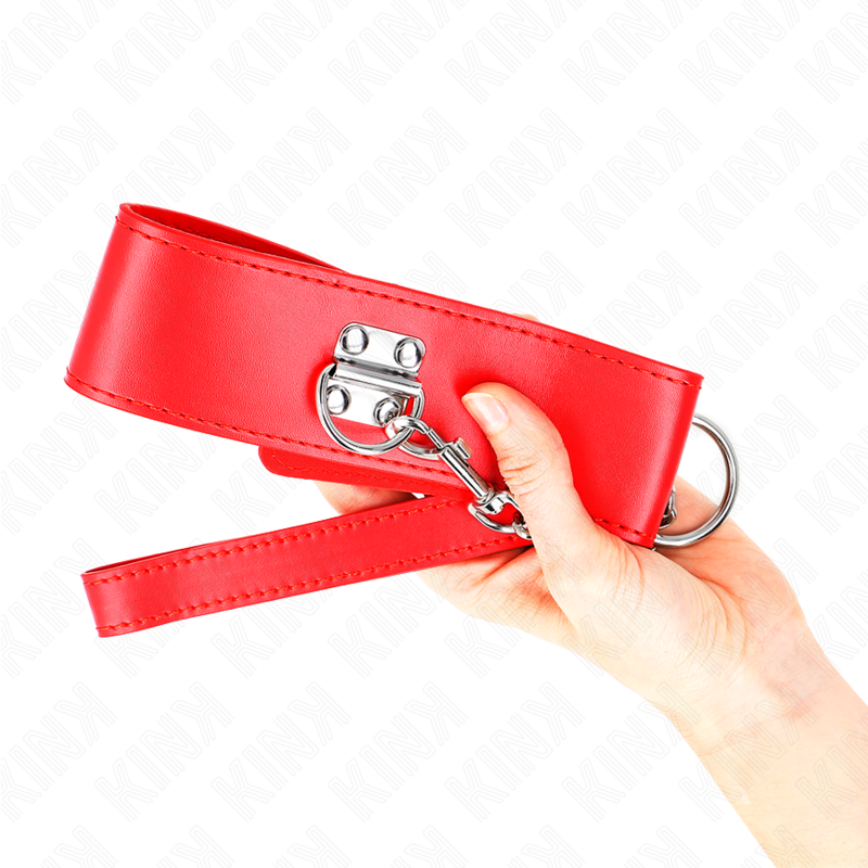 Kit Bondage Collier Laisse 65cm Bracelet Rouge - KINK - KINK COLLAR & GAG