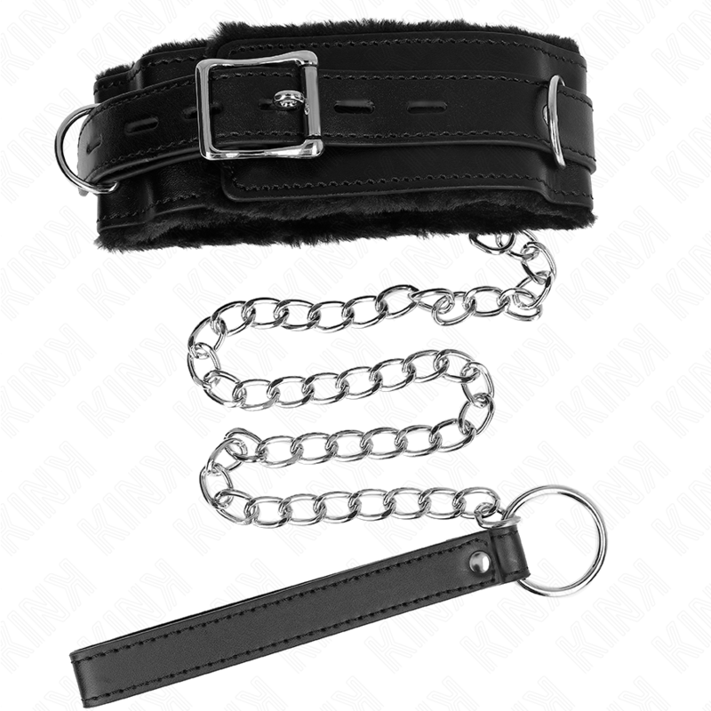 Collier avec Laisse KINK 65cm Restrictions Noir 36-42cm - KINK - KINK COLLAR & GAG