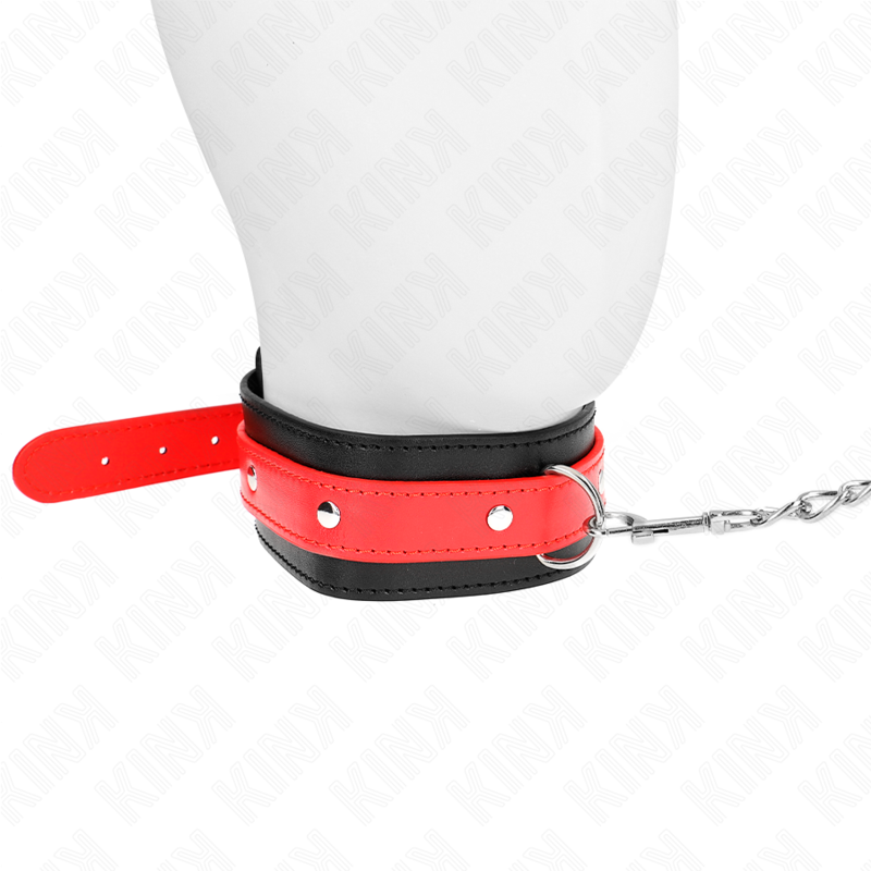 Collier BDSM avec Bracelet Rouge Ajustable 65 CM - KINK - KINK COLLAR & GAG