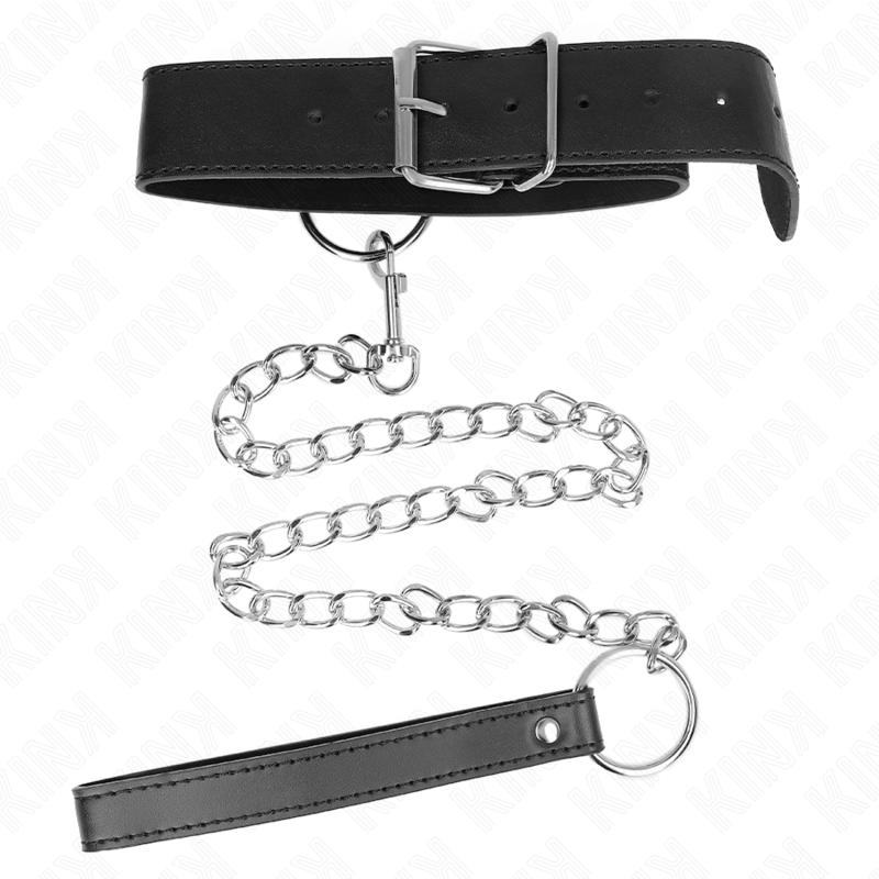 Collier BDSM Basic avec Laisse Modèle 4 Réglable 36-43cm - KINK - KINK COLLAR & GAG