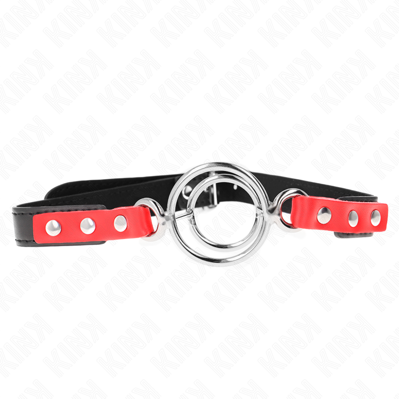 Gag à Anneaux Multiples O-Ring 4/4,8cm Rouge - KINK