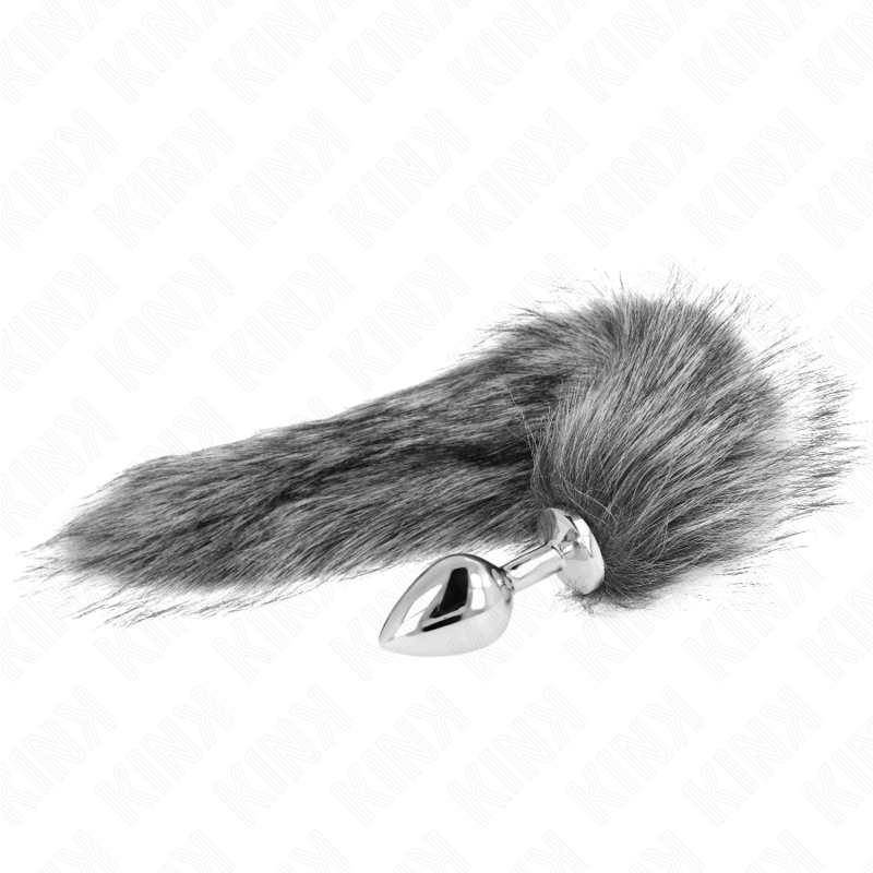 Plug Anal Queue de Renard Gris Synthétique 40 cm Taille M - KINK