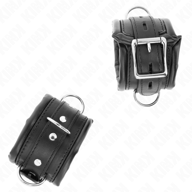 Menottes BDSM Fourrure Noire Réglables 20-30cm - KINK - KINK WRIST RESTRAINT