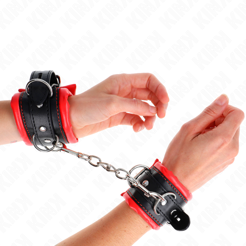 Menottes BDSM Lourdes Fourrure Rouge Ajustables - KINK - KINK WRIST RESTRAINT