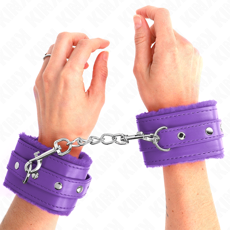 Menottes Poignets Fourrure Premium Violet - Kink - KINK WRIST RESTRAINT