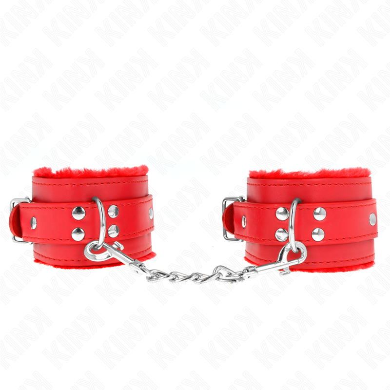 Menottes BDSM Poignets Fourrure Rouge Réglables - KINK - KINK WRIST RESTRAINT