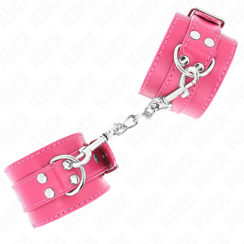 Menottes Cuir KINK Rose Framboise Réglables - KINK - KINK WRIST RESTRAINT