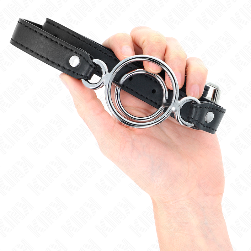 Gag à Anneaux Multiples O-Rings 5cm Noir - KINK