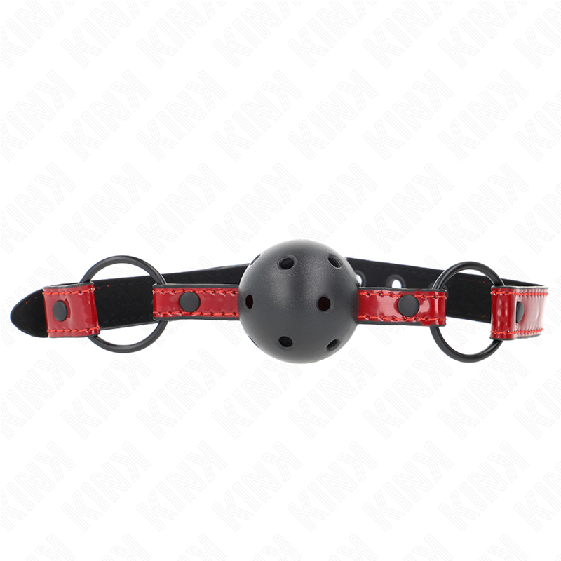 Bâillon Boule Cuir Brillant 4,5cm Ajustable - KINK