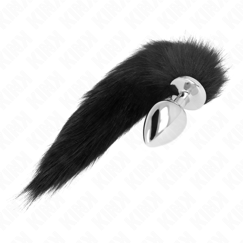 Plug Anal avec Queue de Renard Synthétique Noir 40 cm - KINK