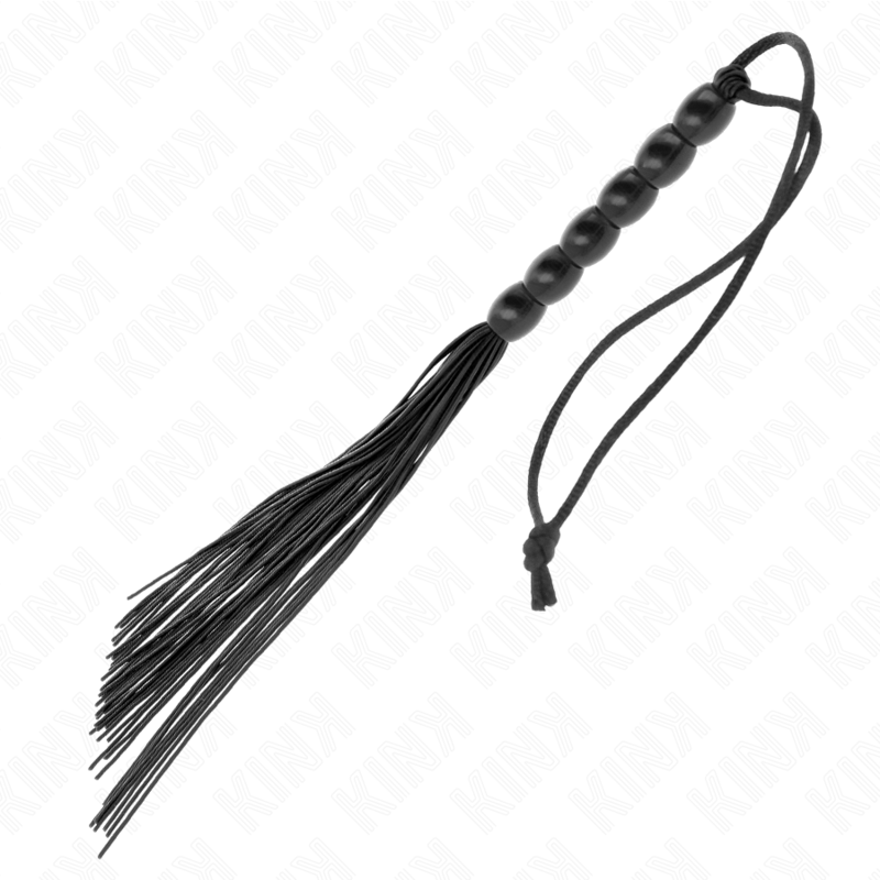 KINK - Mini Fouet BDSM de Poche avec Billes Noir - 26 cm