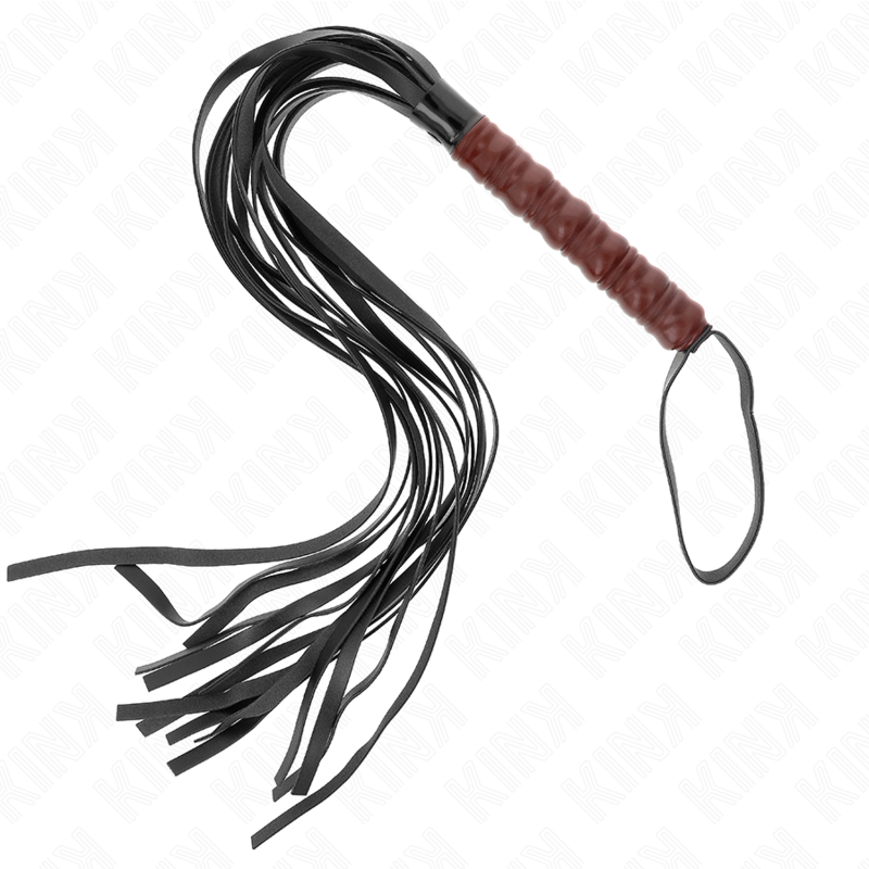KINK - Martinet BDSM avec Poignée Couleur Acajou - 53 cm