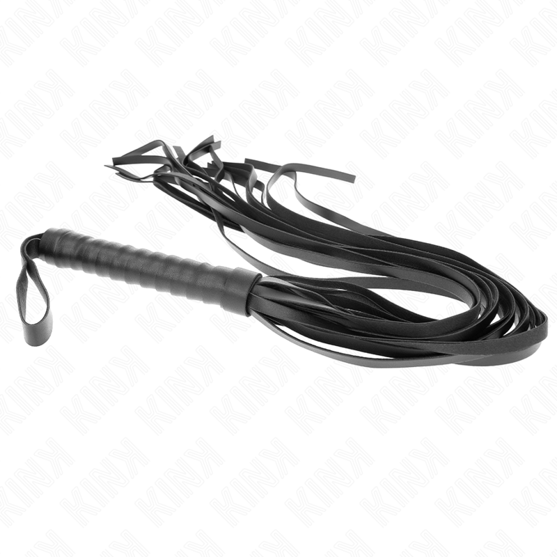 KINK - Fouet BDSM Noir avec Lanière de sécurité - 70 cm