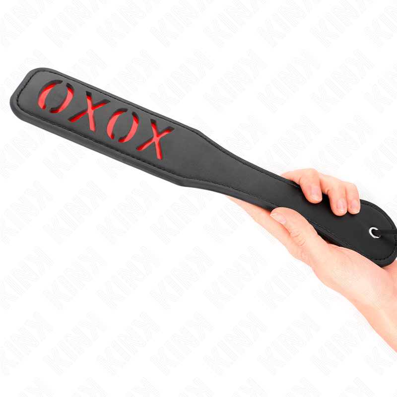 KINK - Tapette BDSM Noir avec Inscription "XOXO" - 32 cm