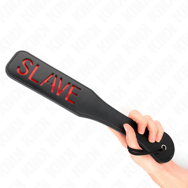 KINK - Tapette BDSM Noir avec Inscription "Slave" - 32 cm