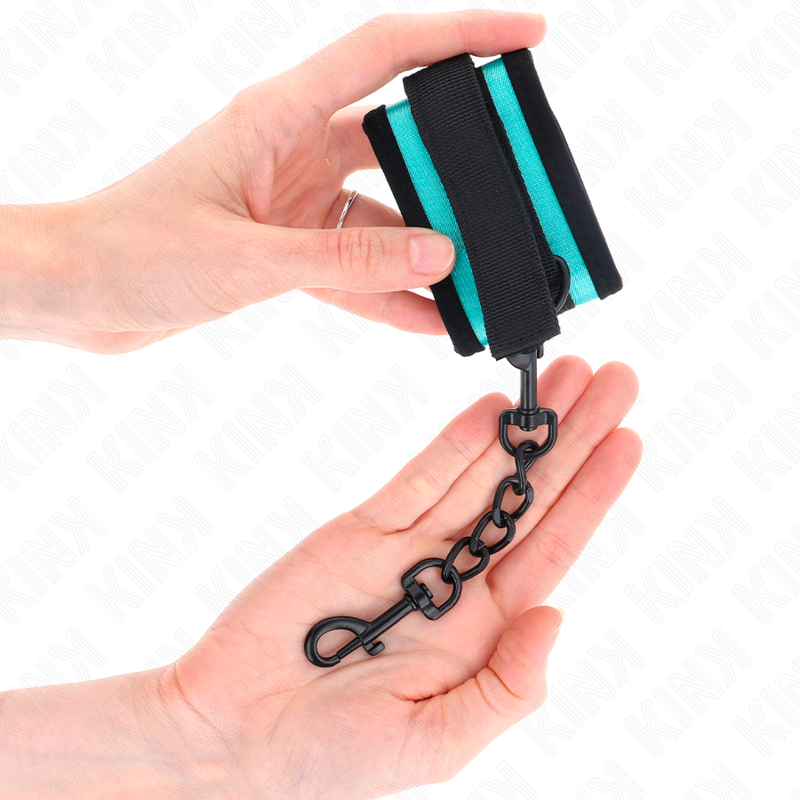 Menottes Nylon Velcro Réglables Noir-Bleu 18-32cm - KINK - KINK WRIST RESTRAINT