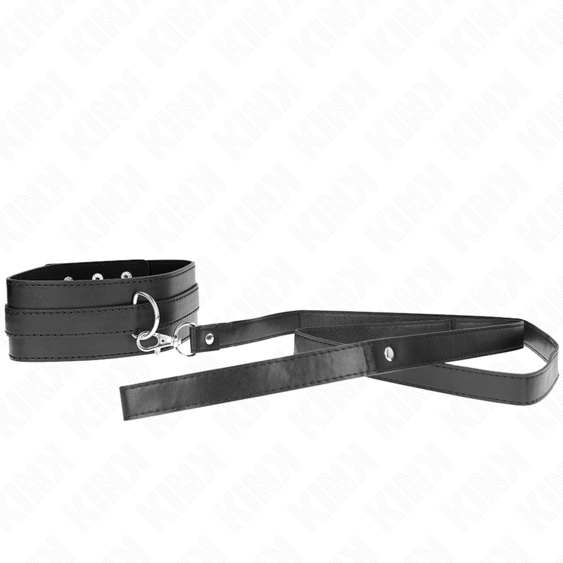 Collier BDSM avec Laisse 116cm Réglable Noir - KINK - KINK COLLAR & GAG