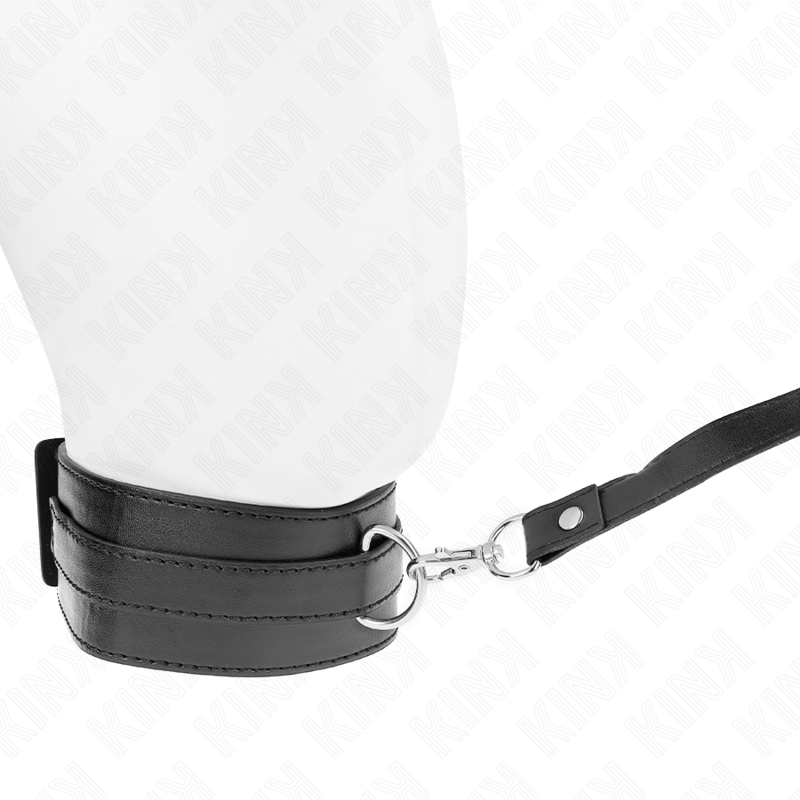 Collier BDSM avec Laisse 116cm Réglable Noir - KINK - KINK COLLAR & GAG