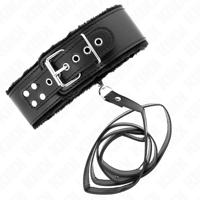 Collier avec Laisse KINK Modèle 4 Noir Clouté Argenté - KINK - KINK COLLAR & GAG