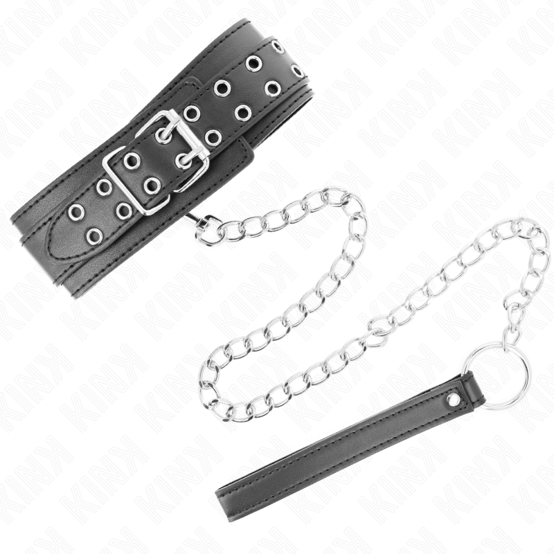Collier BDSM avec Bracelet 65 cm Boucles Argent - KINK - KINK COLLAR & GAG