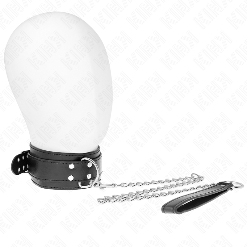Collier BDSM avec Bracelet 65 cm Boucles Argent - KINK - KINK COLLAR & GAG