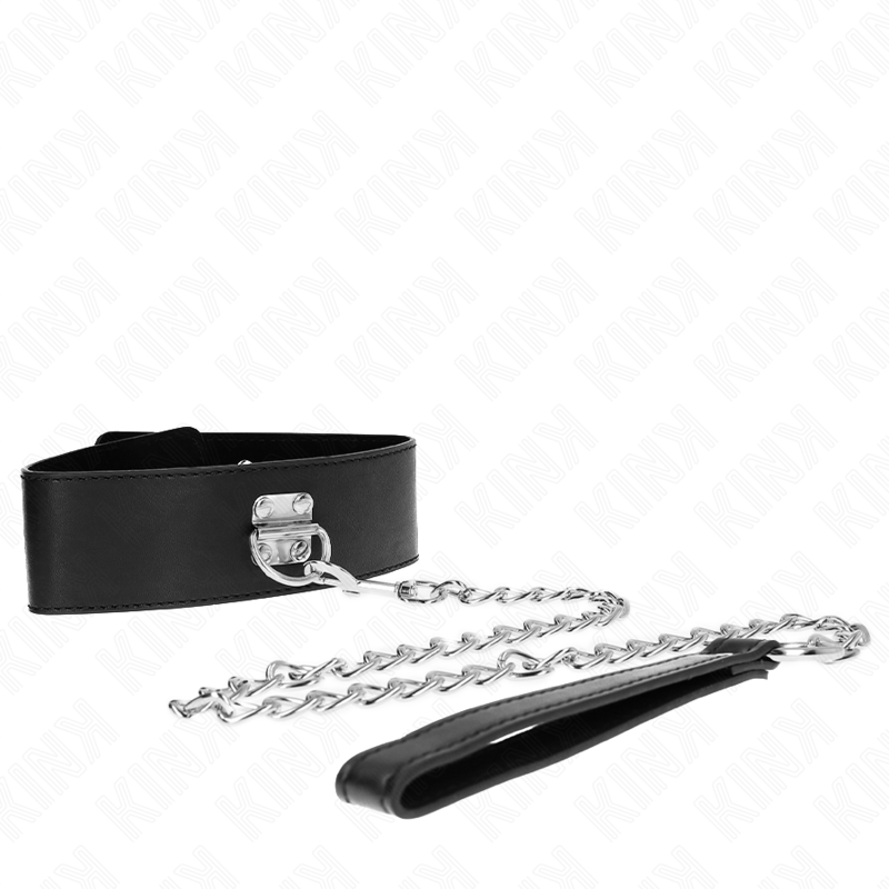 Collier BDSM Basic avec Laisse 65 cm Noir - KINK - KINK COLLAR & GAG