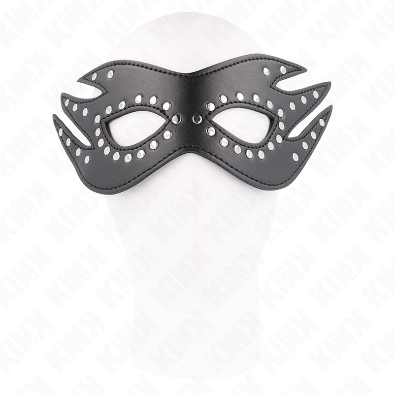 Masque en cuirette à rivets modèle 3 26x9,5cm - Kink - KINK MASKED ALLURE