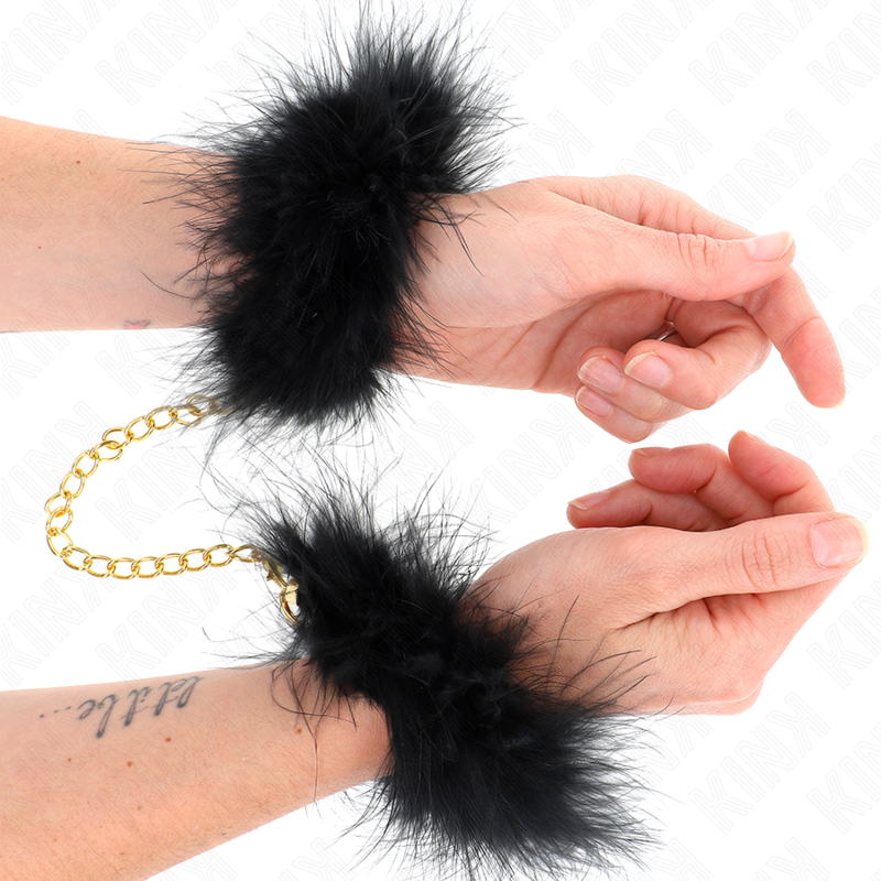 Manchettes Plumes Chaîne Or - KINK - KINK WRIST RESTRAINT
