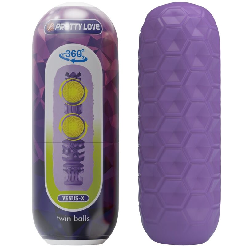 Masturbateur Masculin Pretty Love Deux Boules Violet