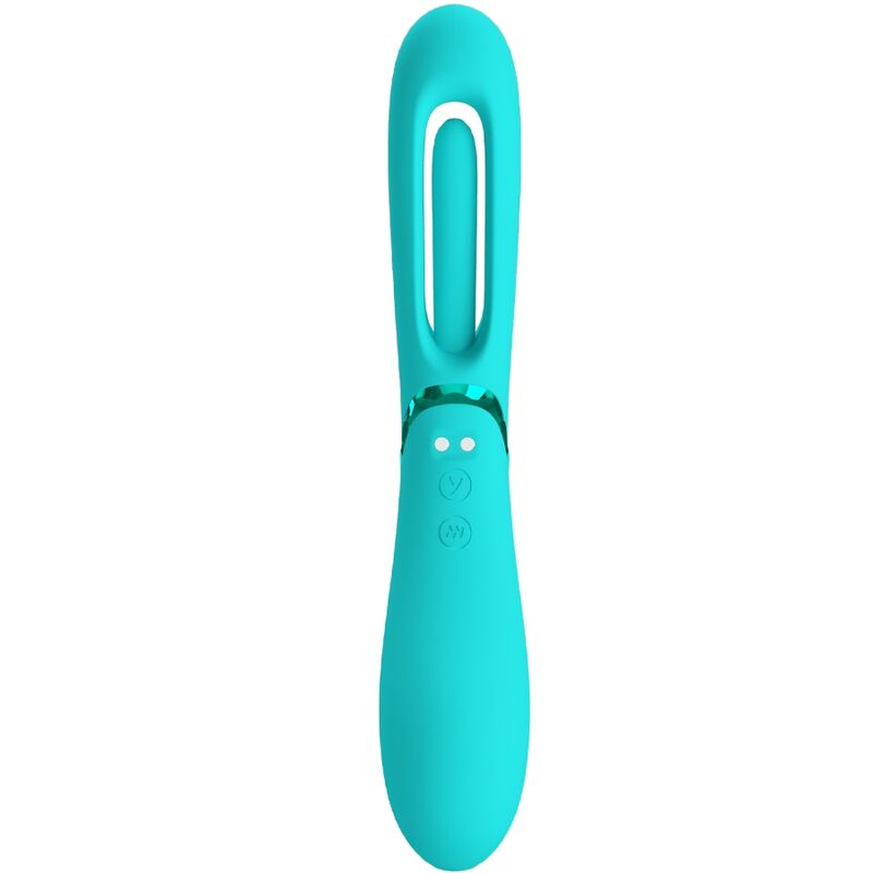 Stimulateur double fonction Lexie 7 vibrations bleu - Romance - ROMANCE