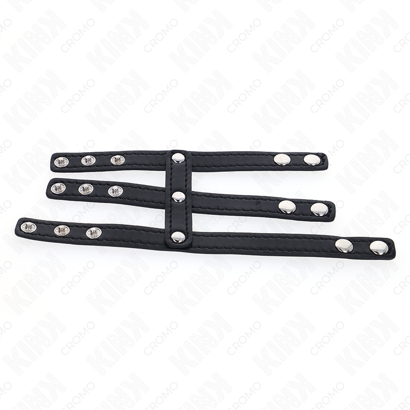 Anneau Pénien Triple Cuir Fermeture Pression - KINK - KINK RING POWER