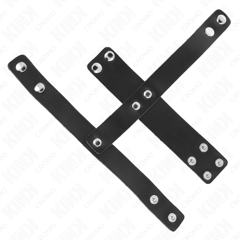 Anneau de cage à pénis en cuir avec séparateur de balles réglable - Kink - KINK RING POWER
