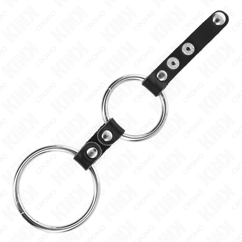 Anneau Pénien Double Connecté Cuir 3,8-5cm - Kink - KINK RING POWER