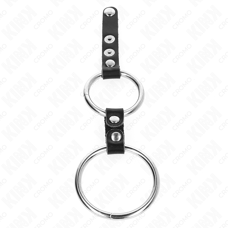Anneau Pénien Double Connecté Cuir 3,8-5cm - Kink - KINK RING POWER