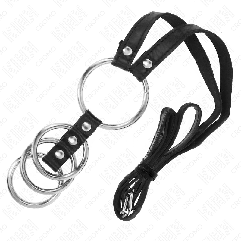 Anneaux Péniens Métal 4 Tailles avec Ceinture Cuir - KINK - KINK RING POWER