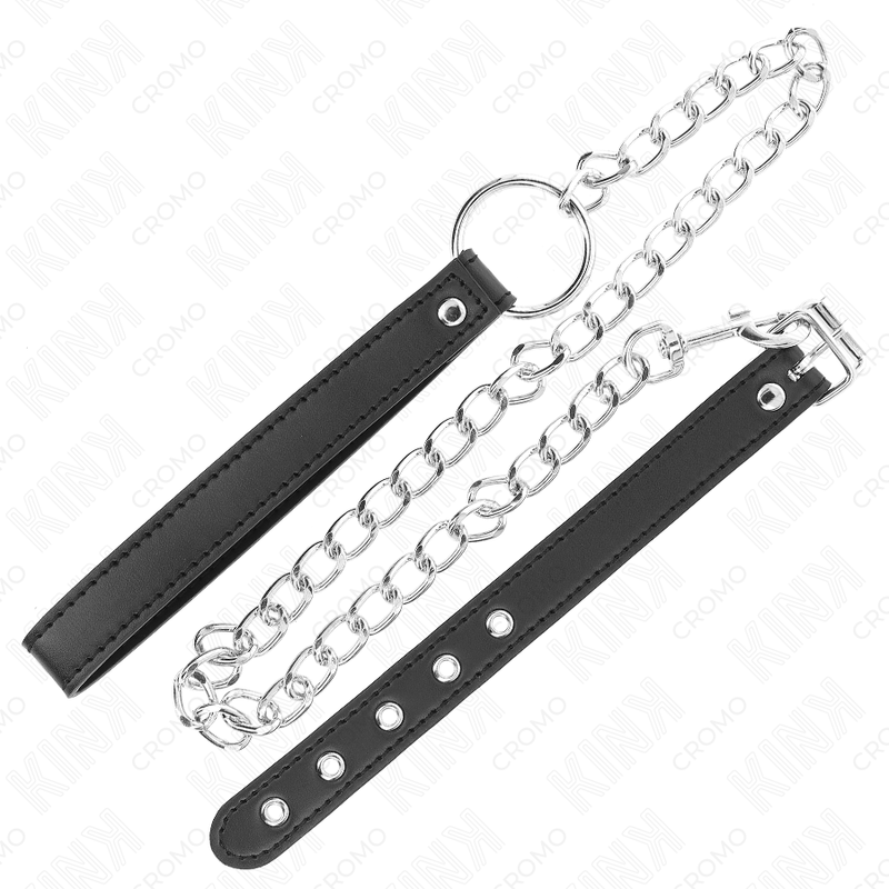 Anneau Pénien Cuir avec Chaîne 60cm et Sangle - KINK - KINK RING POWER