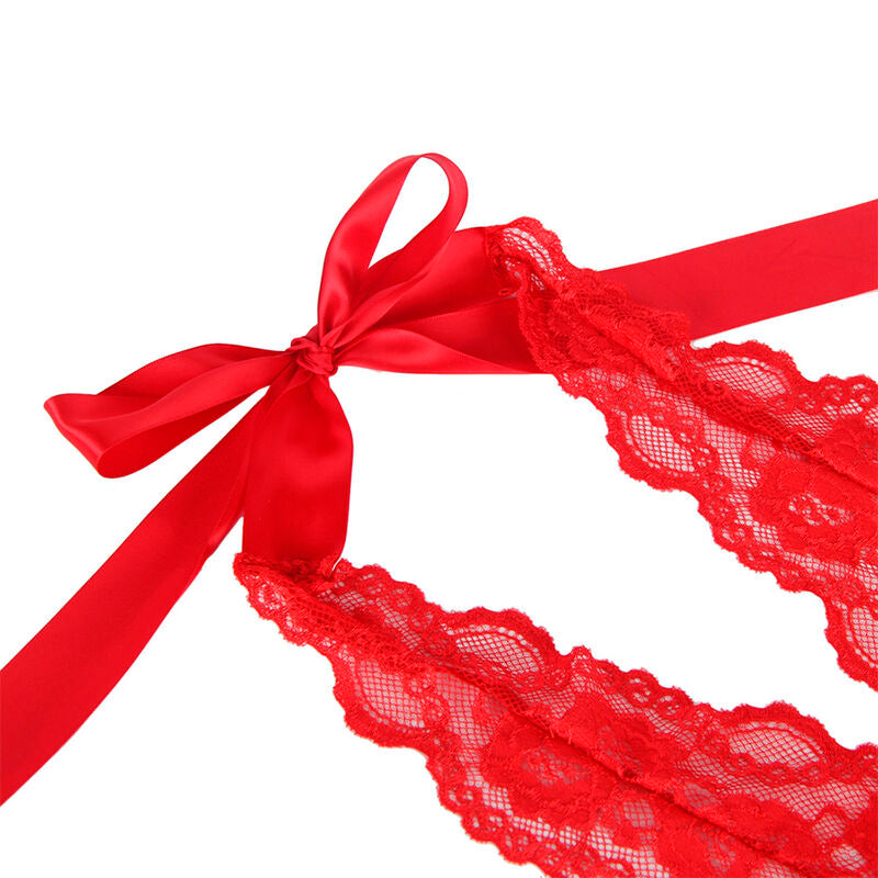 Body sexy à volants avec ceinture rouge taille S/M - Subblime - SUBBLIME BODIES
