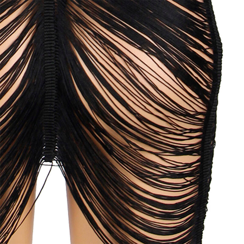 Robe à bretelles et string noir S/M - Subblime - SUBBLIME SETS