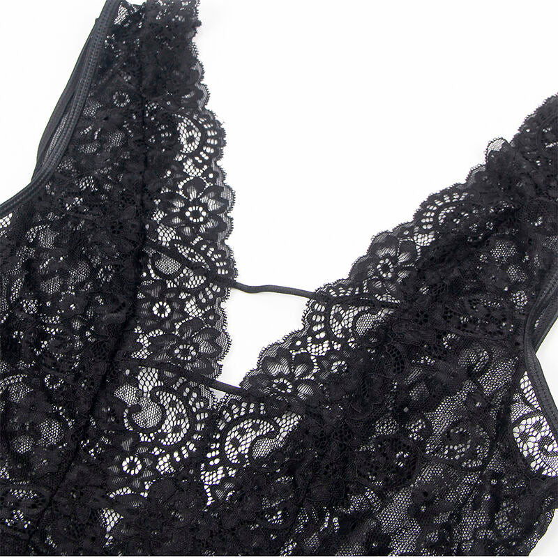 Body sexy avec porte-jarretelles noir S/M - Subblime - SUBBLIME BODYSTOCKINGS