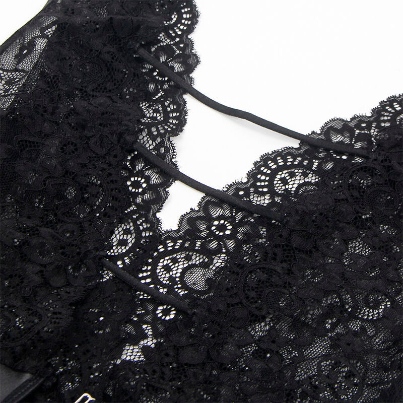 Body sexy avec porte-jarretelles noir taille L/XL - Subblime - SUBBLIME BODYSTOCKINGS