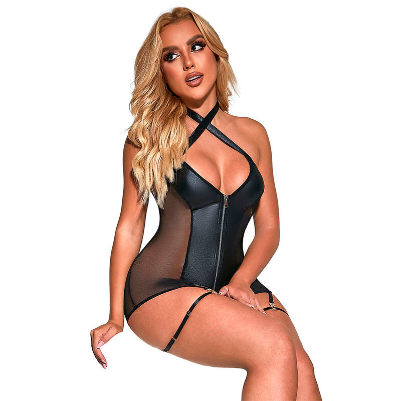 Robe sexy en maille cuir noir S/M - Subblime - SUBBLIME DRESSES