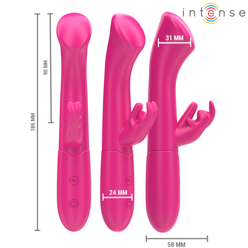 Vibromasseur Rabbit Julieta 18,6 cm Rose - Intense