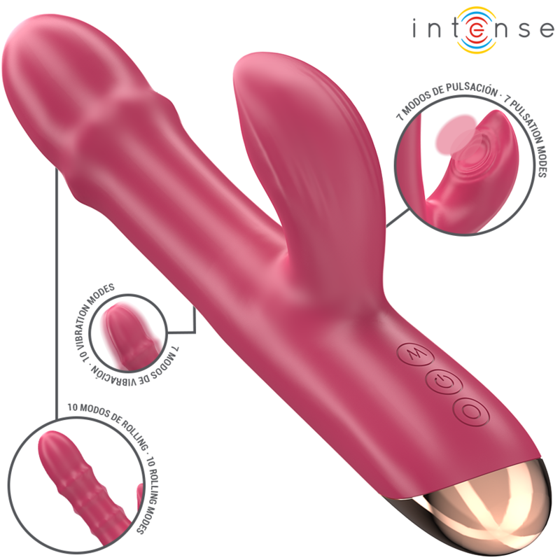Vibromasseur Chloe Multifonction 3 en 1 Rouge - Intense