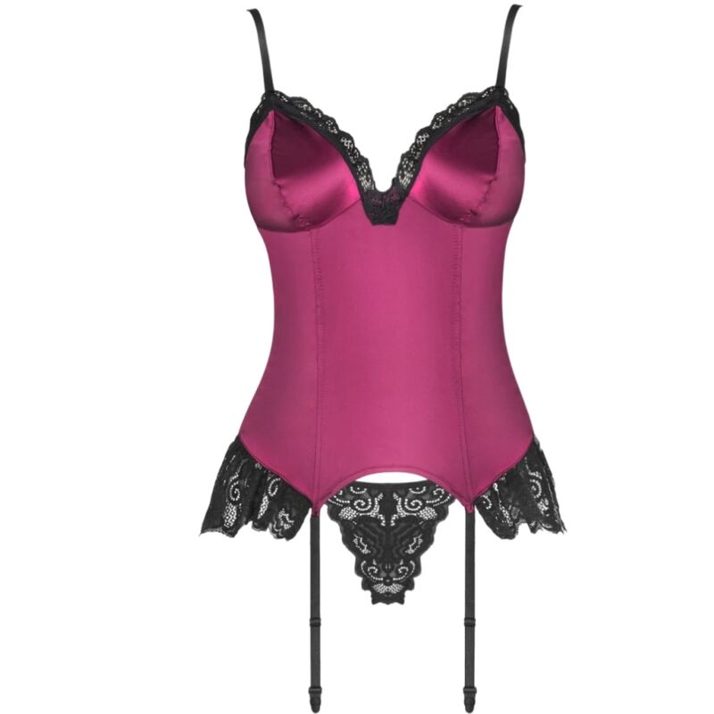 Livco corsetti fashion - agrafena cf 90436 corset + string bordeaux s/m - LIVCO CORSETTI SETS