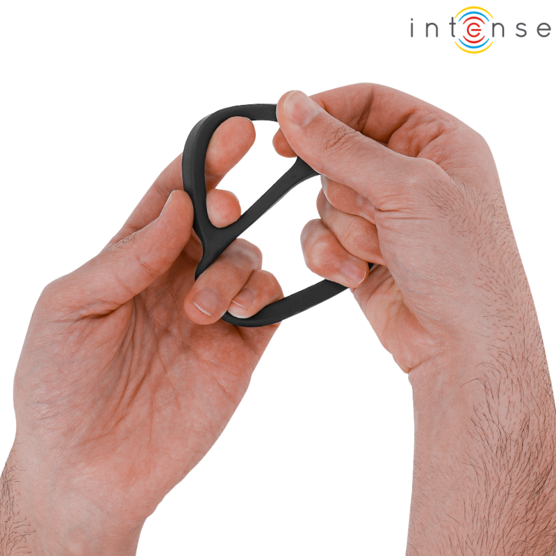 Anneau Pénien Double Bobby Silicone Noir - Intense